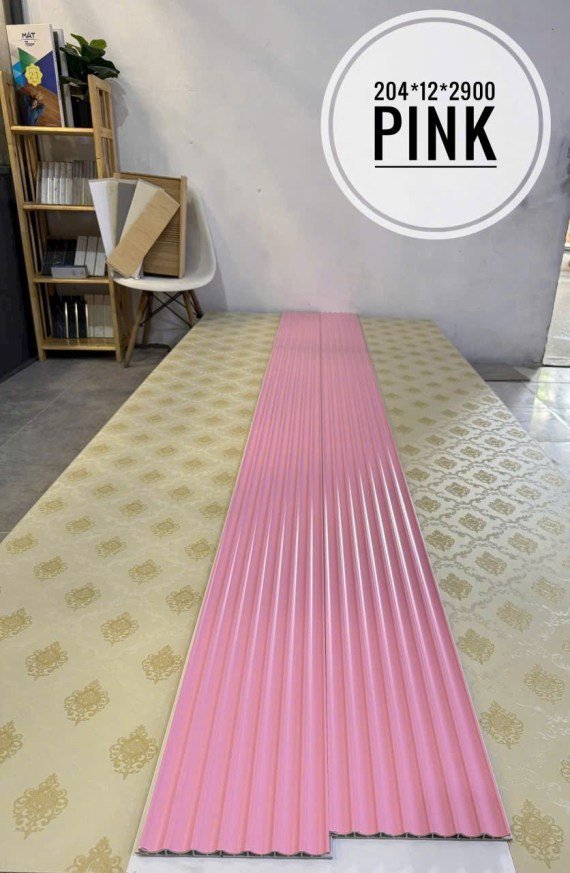 Lam Sóng Ốp Tường Bán Nguyệt Màu Pink - Hồng