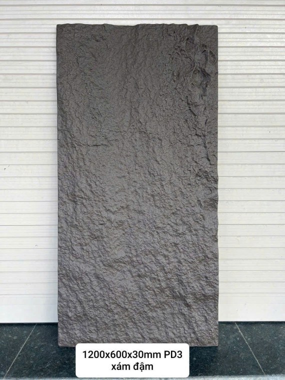 Tấm ốp pu giả đá dày 30mm có màu xám đậm