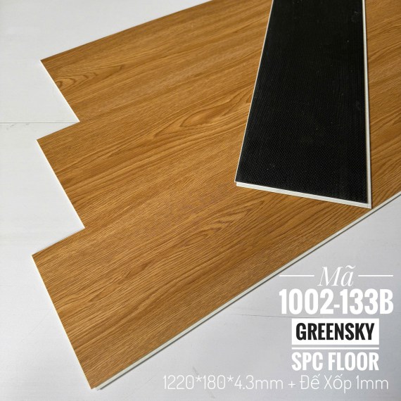 Sàn nhựa hèm khóa SPC giả gỗ có mã sản phẩm 1002-133B, 4.3mm