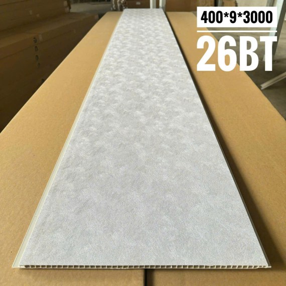 Tấm ốp tường trần Nano 9mm. Mã màu 26BT, kích thước tiêu chuẩn 400mm x 9mm x 3000mm