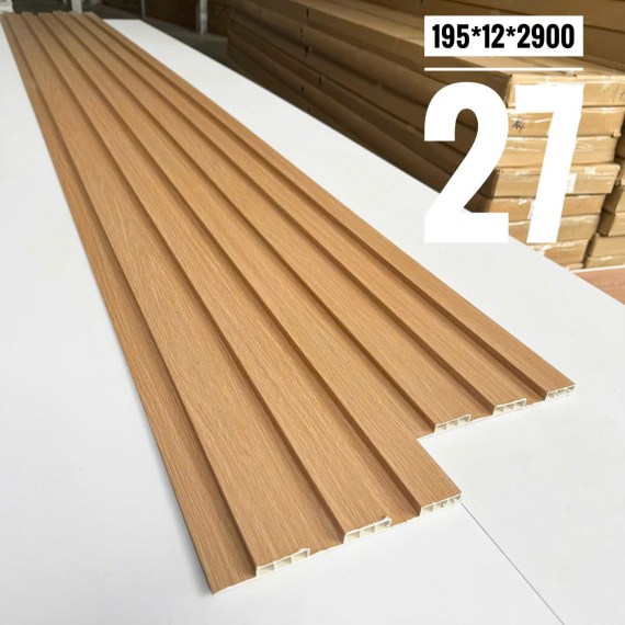 Lam nhựa ốp tường giả gỗ 3 sóng thấp 12mm mã màu 27
