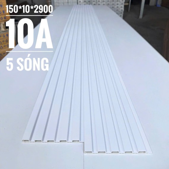 Lam nhựa ốp tường 5 sóng thấp dày 10mm . Có mã màu 10A