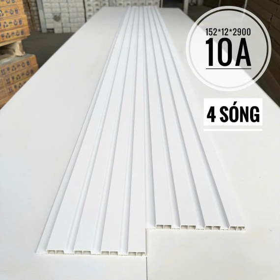 Lam nhựa ốp tường 4 sóng thấp 12mm. Mã màu 10A