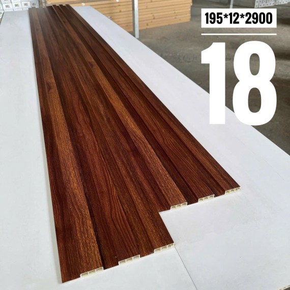 Lam nhựa ốp tường  giả gỗ 3 sóng thấp 12mm