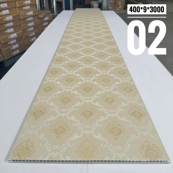 Tấm ốp tường trần Nano 9mm. Mã màu 02, kích thước tiêu chuẩn 400mm x 9mm x 3000mm