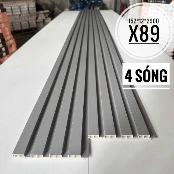 Lam nhựa ốp tường 4 sóng thấp 12mm. Mã màu X89