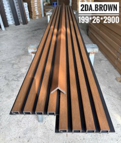 Tấm Ốp Gỗ Nhựa Ngoài Trời Lam 4 Sóng 2 DA Brown