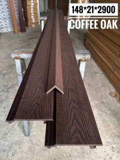 Tấm Ốp Gỗ Nhựa Ngoài Trời 1 Sóng Oak Coffee