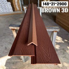 Tấm Ốp Gỗ Nhựa Ngoài Trời 1 Sóng 3D Brown
